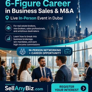 Cover Image for Build a 6-Figure Career in Business Sales and M&A with SellAnyBiz.com