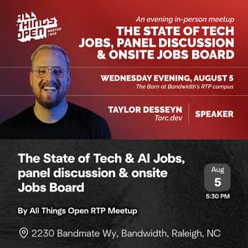 Cover Image for The State of Tech & AI Jobs, panel discussion & onsite Jobs Board