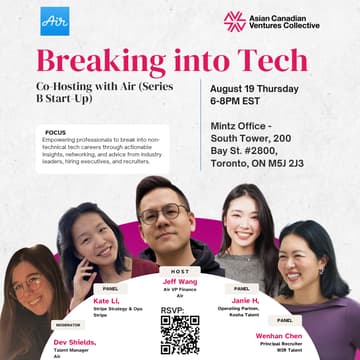 Cover Image for How to Break into Tech Co-hosted by ACVC x Air