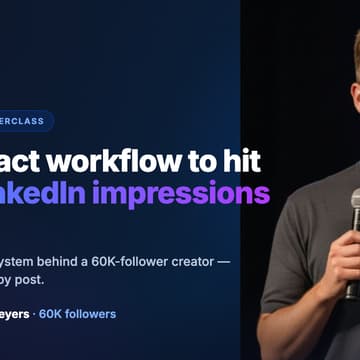 Cover Image for The exact workflow to generate 12M impressions per year on LinkedIn — with Kevin Meyers (60K followers)