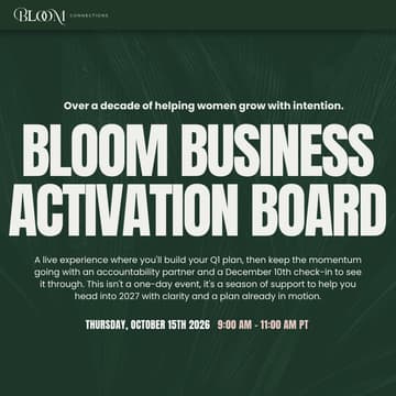 Cover Image for WORKSHOP: Bloom Business Activation Board | Know What Needs Your Attention Before 2027 Begins