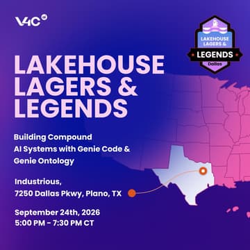 Cover Image for Lakehouse, Lagers & Legends [Dallas]: Building Compound AI Systems with Genie Code & Genie Ontology