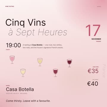 Cover Image for Cinq Vins, à Sept Heures