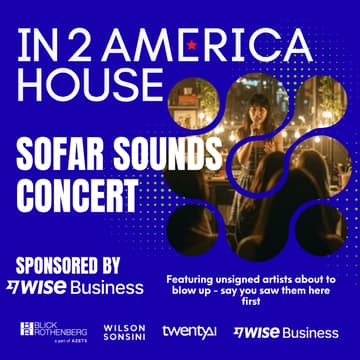 Cover Image for In2America House - Sofar Sounds Concert. Sponsored by Wise Business