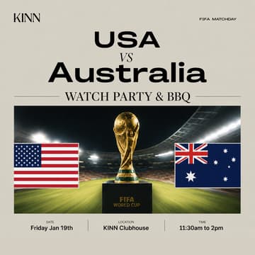 Cover Image for USA vs Australia Watch Party & BBQ