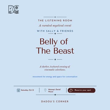 Cover Image for Belly of the Beast with Sally Vusi & Friends (The Listening Room: Halloween Edition)