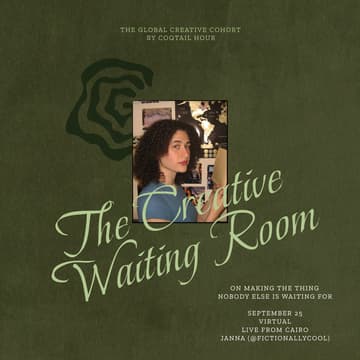 Cover Image for The Creative Waiting Room by Janna (@fictionallycool): GCC Speaker Session #1