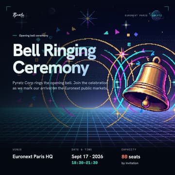 Cover Image for Bell Ringing Ceremony @Euronext by Pyratz Corp 🍸