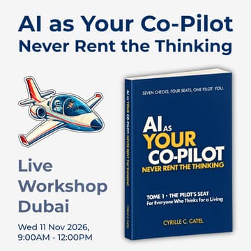 Cover Image for AI as Your Co-Pilot: Never Rent the Thinking | Live Workshop, Dubai