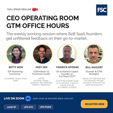 Cover Image for [Weekly] GTM Office Hours | CEO Operating Room (Members Only)