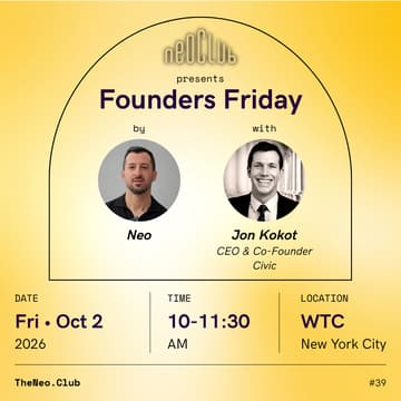 Cover Image for Founders Friday by Neo with Jon Kokot