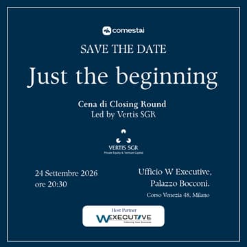 Cover Image for "Just the beginning"- Cena di Closing Round Led by Vertis SGR