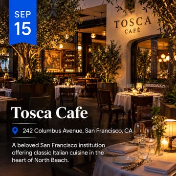 Cover Image for Dinner at Tosca Cafe