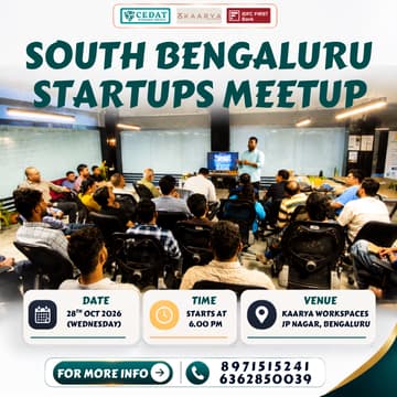 Cover Image for South Bengaluru Startups Meetup by CEDAT