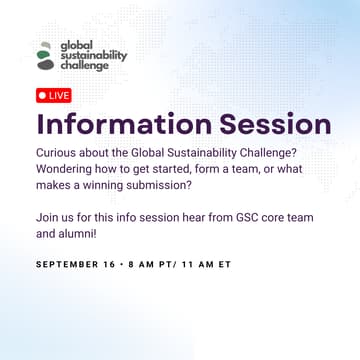 Cover Image for Global Sustainability Challenge - Info Session 1