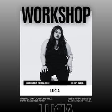 Cover Image for Lucia - Workshop Hip Hop Choreo - 13 ans +