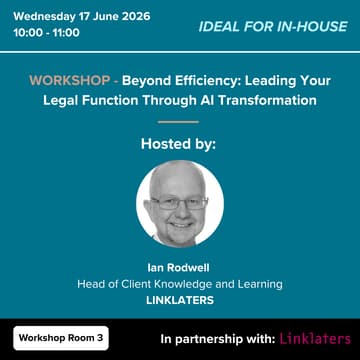 Cover Image for Beyond Efficiency: Leading Your Legal Function Through AI Transformation