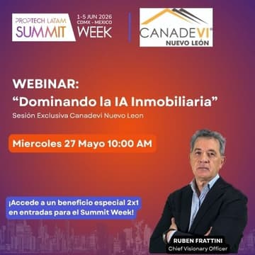 Cover Image for 🚀 ¡ACCESO DIRECTO! Webinar IA Inmobiliaria para CANADEVI Nuevo León