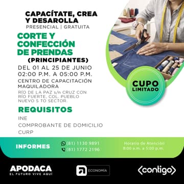Cover Image for CURSO DE CORTE Y CONFECCIÓN DE PRENDAS: CAPACÍTATE COMO COSTURERA/O (PRESENCIAL)