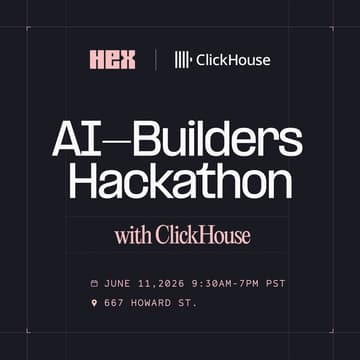 Cover Image for ClickHouse + Hex AI hackathon