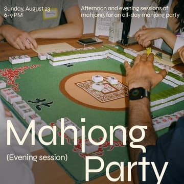 Cover Image for Evening session: All-Day Mahjong Party ft. Menu by Aeri Cafe