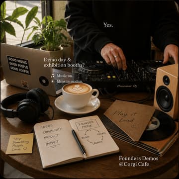 Cover Image for Founders Demo Day @ Corgi Cafe