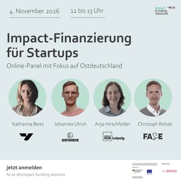Cover Image for Impact-Finanzierung für Startups (Fokus Ostdeutschland)