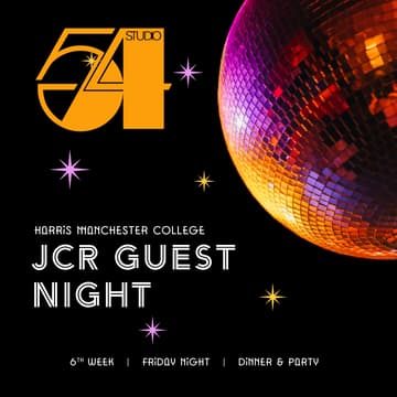 Cover Image for 🪩 STUDIO 54: DISCO | JCR GUEST NIGHT ✨