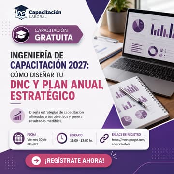 Cover Image for Ingeniería de Capacitación 2027: Cómo Diseñar tu DNC y Plan Anual Estratégico