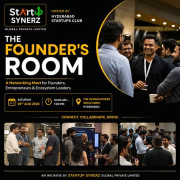Cover Image for The Founder’s Room – Hyderabad Startups Club | Founder Networking & Startup Ecosystem Access Experience