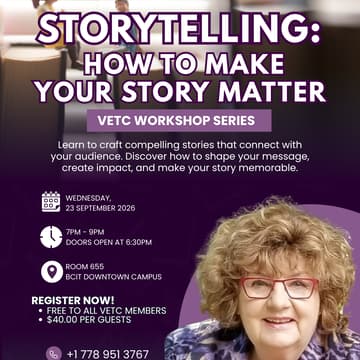 Cover Image for 🎤 Storytelling: How to Make Your Story Matter | VETC Workshop Series