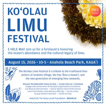 Cover Image for Ko'olau Limu Festival 2026 (talk story with MTB Kauai)