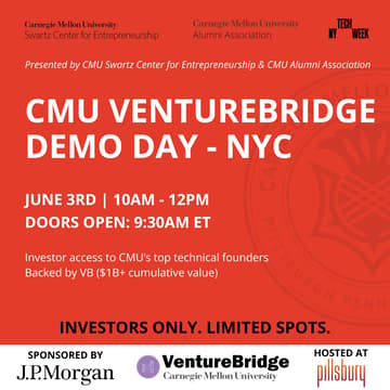Cover Image for CMU VentureBridge Demo Day - NYC