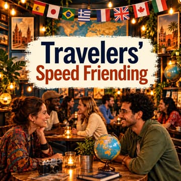 Cover Image for 🗺️🧭 Travelers' Meetup & Speed Friending 🌏🤝💬