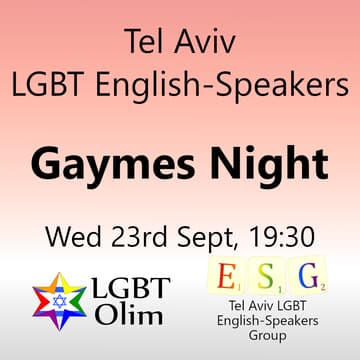 Cover Image for Tel Aviv LGBT English-Speakers Gaymes Night - Wed 23rd Sept