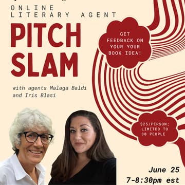 Cover Image for Literary Agent Pitch Slam with Agents Malaga Baldi and Iris Blasi