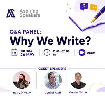 Cover Image for Q&A Panel: Why We Write? Featuring Barry O’Reilly, Donald Raab & Vaughn Vernon