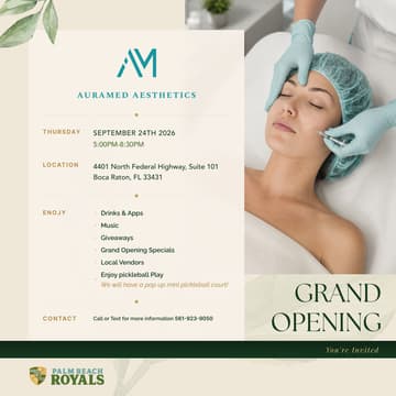 Cover Image for Grand Opening of AuraMed Aesthetics Pickleball PopUp