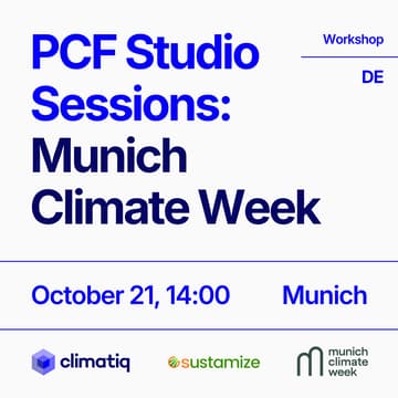 Cover Image for PCF Studio Sessions: Climatiq x sustamize (Deutsch)