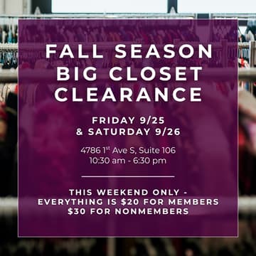 Cover Image for Fall Season Big Closet Clearance