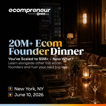 Cover Image for New York 20M+ Ecom Founder Dinner June 2026