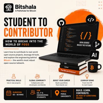 Cover Image for Student to Contributer : How to break into the FOSS world | Parul University, Vadodara