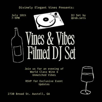 Cover Image for Vines & Vibes | Live DJ Set & World Class Wines
