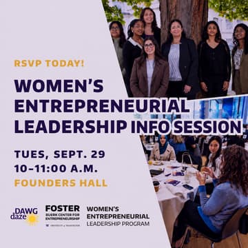 Cover Image for Women's Entrepreneurial Leadership Info Session for Undergraduate + Graduate Students