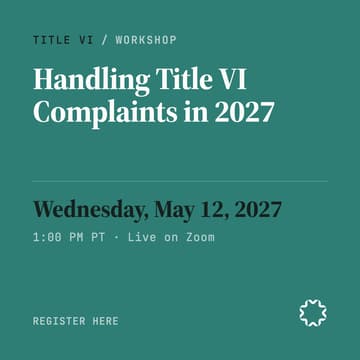 Cover Image for Handling Title VI complaints in 2027.