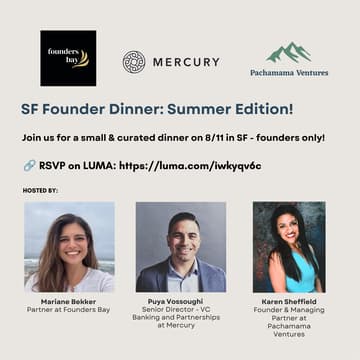 Cover Image for SF Founder Dinner: Summer Edition!