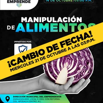 Cover Image for MANIPULACIÓN DE ALIMENTOS (PRESENCIAL)