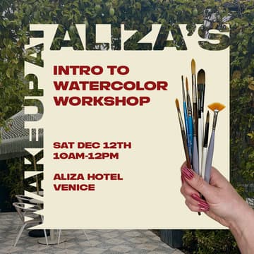 Cover Image for 12/12 Intro to Watercolor Workshop at Aliza Hotel in Venice