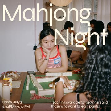 Cover Image for Mahjong Night (Beginner friendly!)