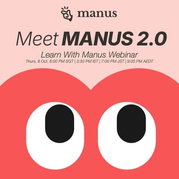 Cover Image for Meet Manus 2.0: Learn With Manus Is Back | Explore Manus 2.0 session 1
